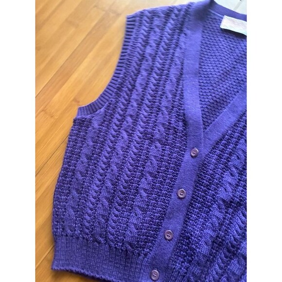 Vintage 1970's Pendleton Women's Button Front Knit Cardigan Sweater Vest XL - Picture 2 of 7
